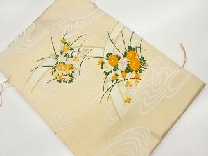 未使用品　蛇籠に秋草・流水模様織り出し名古屋帯